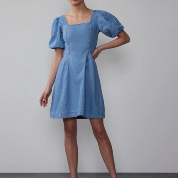 NWT New York & Company Short Sleeve Denim Mini Dress Size XXLarge - Picture 1 of 7